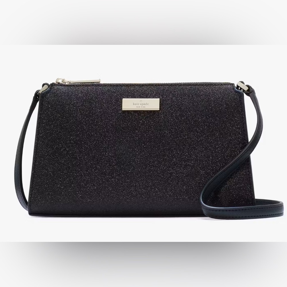 Kate Spade Black Kenzie Limited Edition Glitter Mini Crossbody $279 Retail